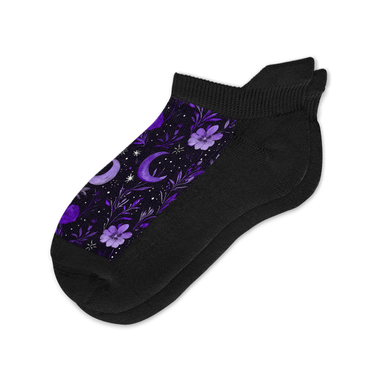 Viasox Purple Moon Ankle Socks Flat View