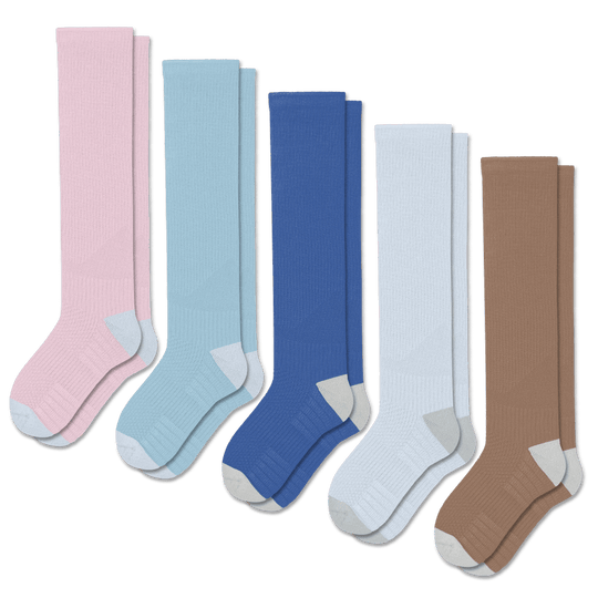 Two Tone Compression Socks 5-Pack Bundle