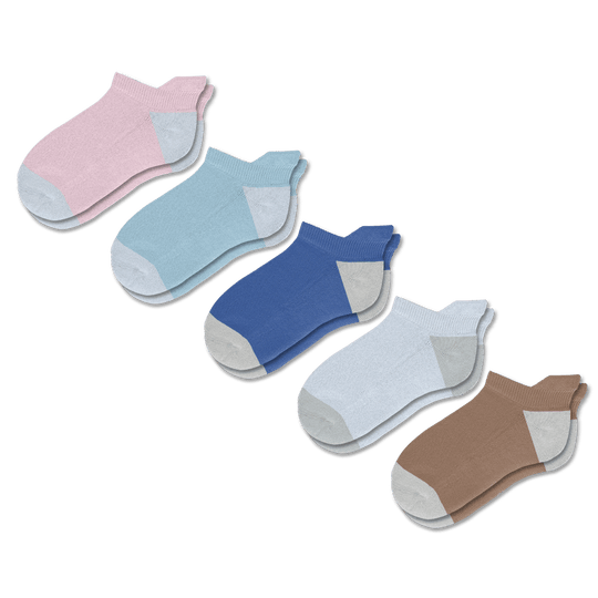 Two Tone Ankle Socks 5-Pack Bundle