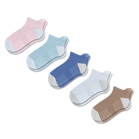 Two Tone Ankle Compression Socks 5-Pack Bundle