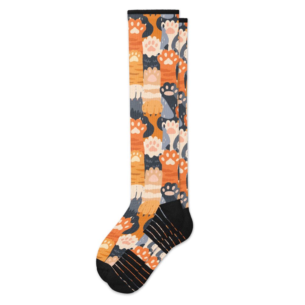Viasox Cat Paws Compression Socks Flat View