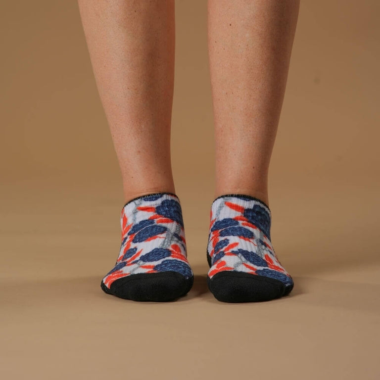 Blue Bloom Ankle Compression Socks