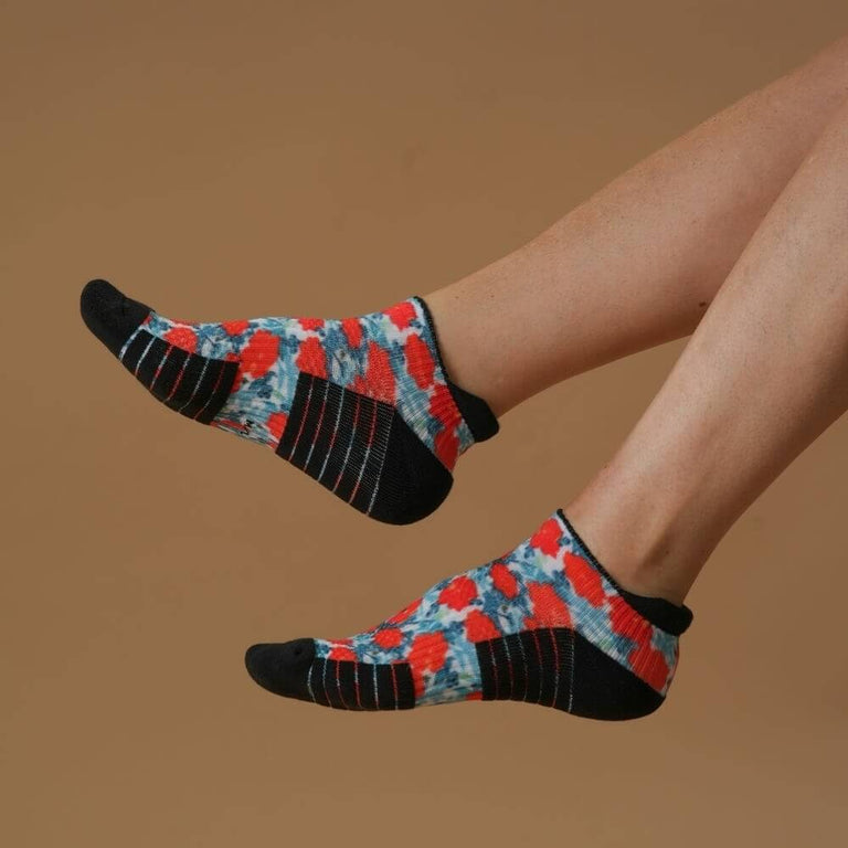 Fall Poppies Ankle Compression Socks